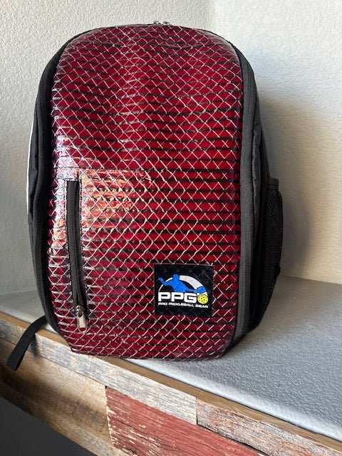 The Mainsail Paddle Backpack - Red recycled sailboat canvas backpack